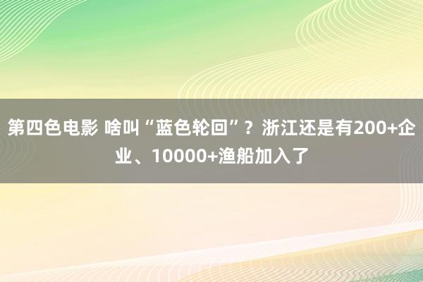 第四色电影 啥叫“蓝色轮回”？浙江还是有200+企业、10000+渔船加入了