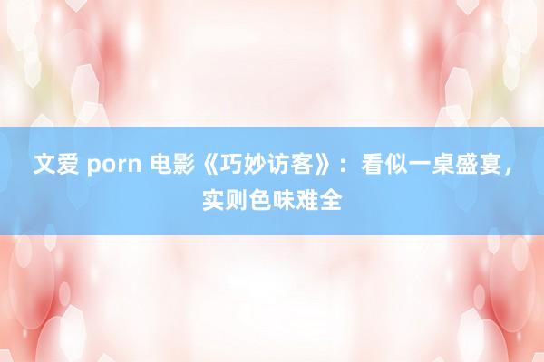 文爱 porn 电影《巧妙访客》：看似一桌盛宴，实则色味难全