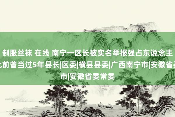 制服丝袜 在线 南宁一区长被实名举报强占东说念主妻，此前曾当过5年县长|区委|横县县委|广西南宁市|安徽省委常委