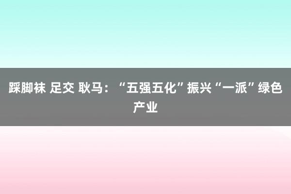 踩脚袜 足交 耿马：“五强五化”振兴“一派”绿色产业