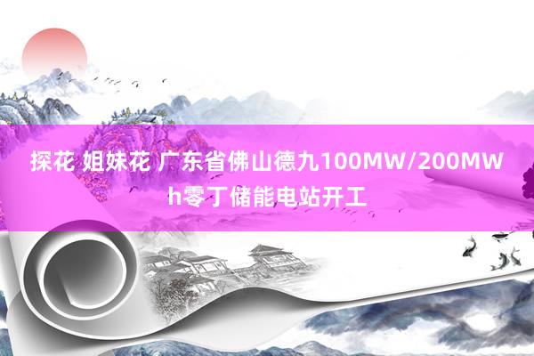 探花 姐妹花 广东省佛山德九100MW/200MWh零丁储能电站开工